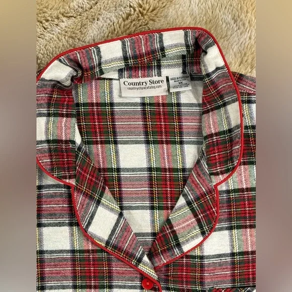 NWT COUNTRY STORE Night Shirt 1X Flannel Plaid Nightgown Pajama Top Cozy Cabin🪵 - Picture 4 of 13